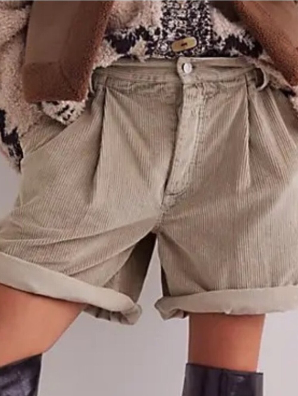 We The Free Cammie Slouch Corduroy Shorts Size Large